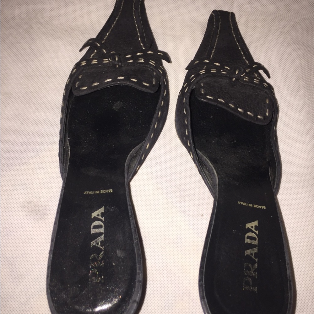 Prada Black Suede Mule/Slide - Picture 8 of 8